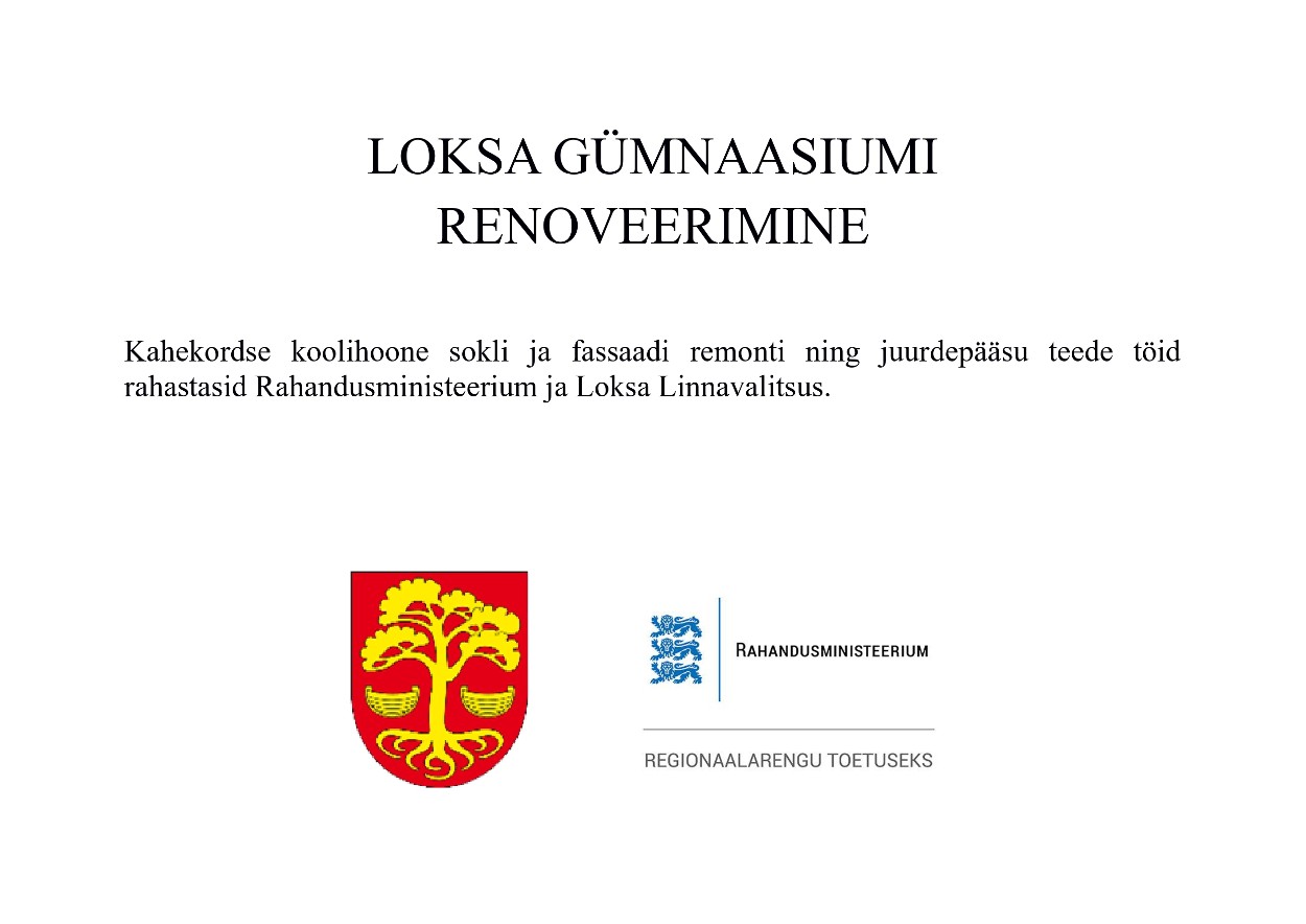 Kahekordse koolihoone sokli ja fassaadi remonti ning juurdepääsu teede töid rahastasid Rahandusministeerium ja Loksa Linnavalitsus