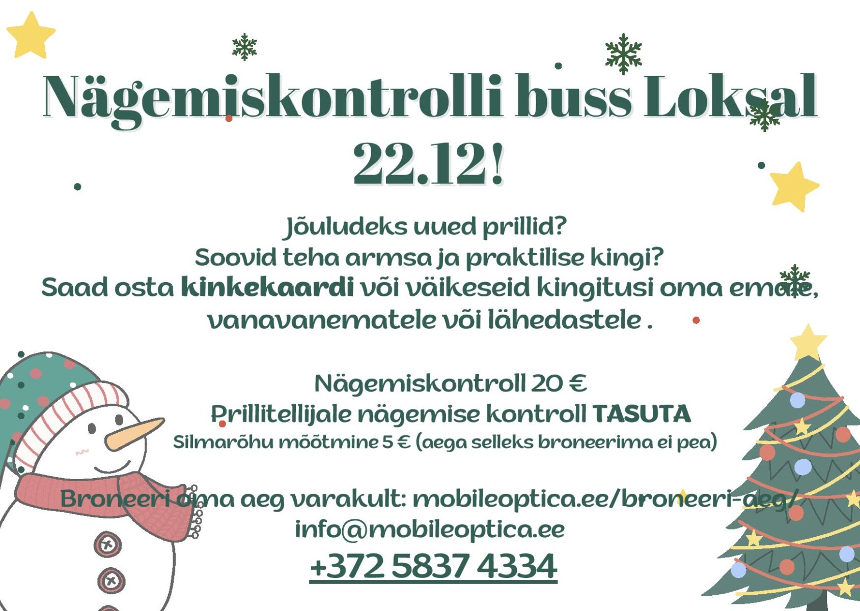 Nägemiskontroll taas Loksal 22.12! page